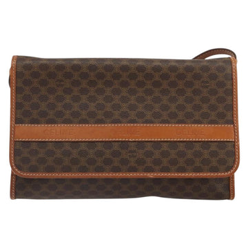 CELINE Macadam Canvas Shoulder Bag PVC Leather Brown Gold Auth ep12638 - 0