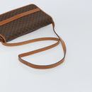 CELINE Macadam Canvas Shoulder Bag PVC Leather Brown Gold Auth ep12638-7