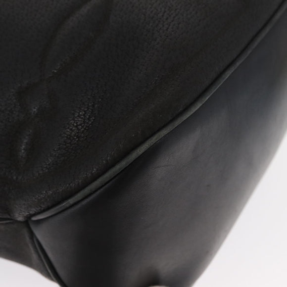 GUCCI Shoulder Bag Leather Black Gold Auth ep12642