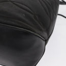 GUCCI Shoulder Bag Leather Black Gold Auth ep12642-14