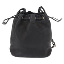 GUCCI Shoulder Bag Leather Black Gold Auth ep12642-2