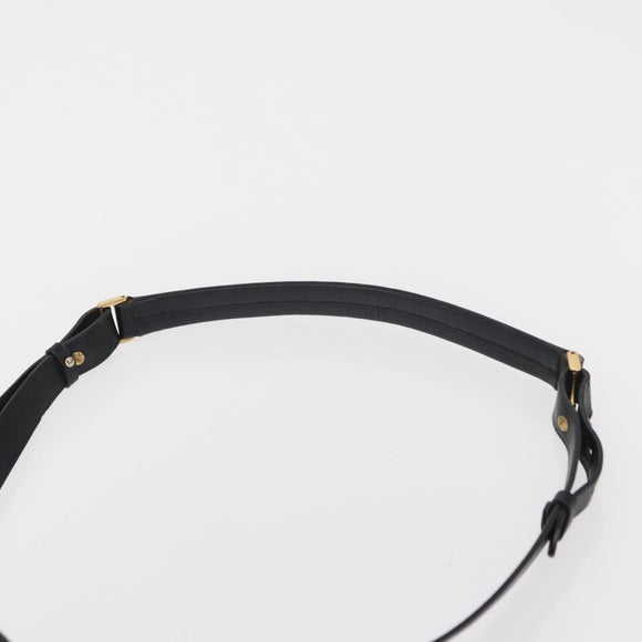 GUCCI Shoulder Bag Leather Black Gold Auth ep12642