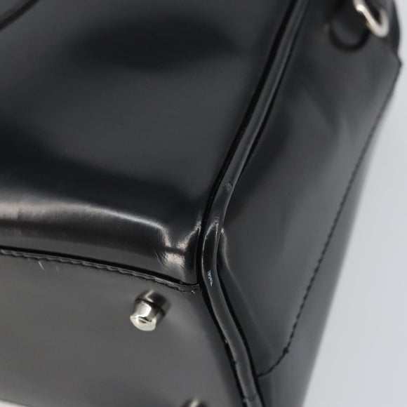 GUCCI Hand Bag Patent leather Black Silver 000 1274 0505 Auth ep12647