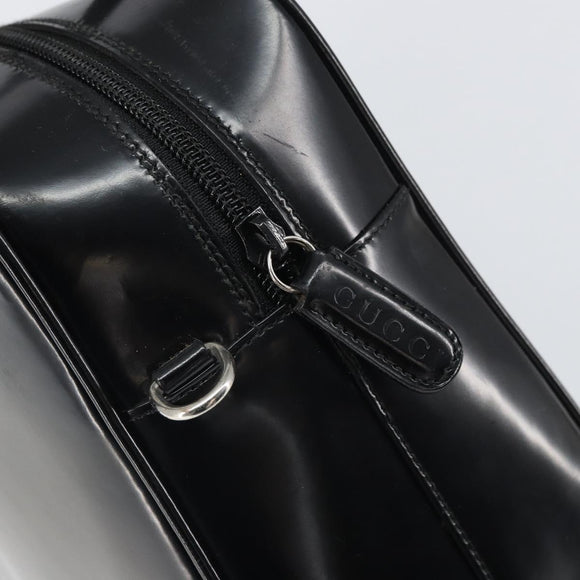 GUCCI Hand Bag Patent leather Black Silver 000 1274 0505 Auth ep12647