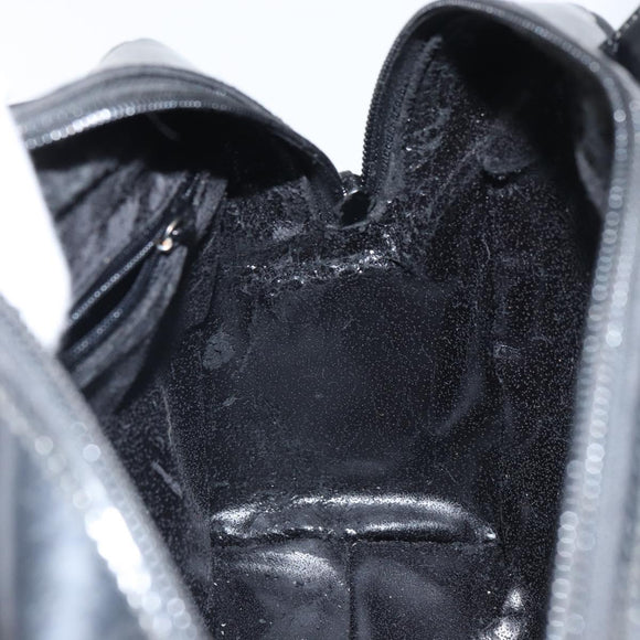 GUCCI Hand Bag Patent leather Black Silver 000 1274 0505 Auth ep12647