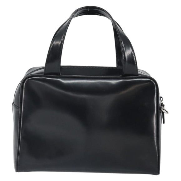 GUCCI Hand Bag Patent leather Black Silver 000 1274 0505 Auth ep12647