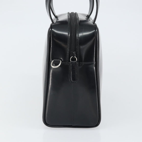 GUCCI Hand Bag Patent leather Black Silver 000 1274 0505 Auth ep12647