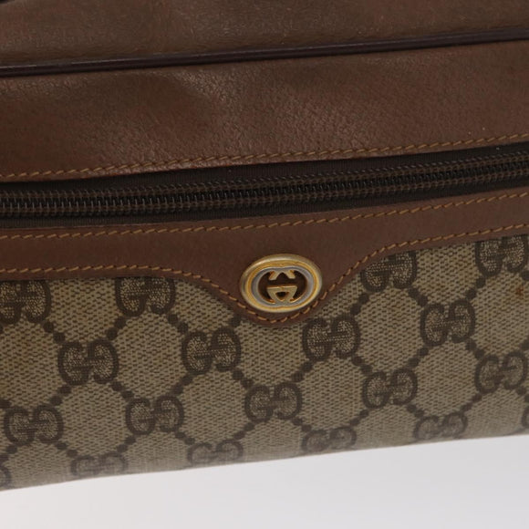 GUCCI GG Supreme Clutch Bag PVC Beige Gold 014 122 6087 Auth ep12649
