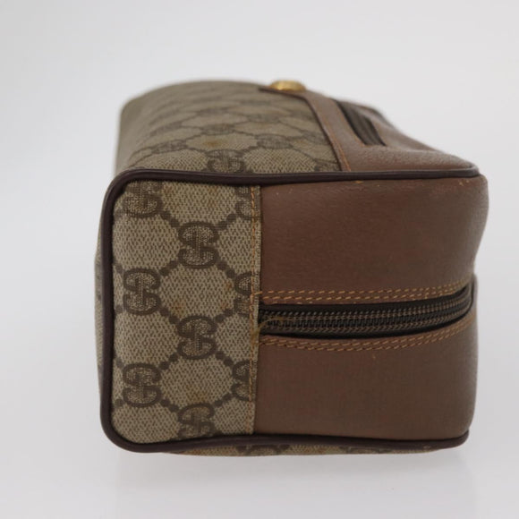 GUCCI GG Supreme Clutch Bag PVC Beige Gold 014 122 6087 Auth ep12649