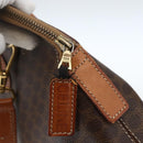 CELINE Macadam Canvas Hand Bag PVC Leather 2way Brown Gold Auth ep12650-16