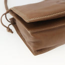 LOEWE Anagram Shoulder Bag Leather Brown Gold Auth ep12651-14