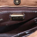 LOEWE Anagram Shoulder Bag Leather Brown Gold Auth ep12651-10