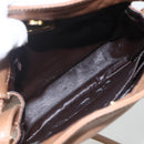 LOEWE Anagram Shoulder Bag Leather Brown Gold Auth ep12651-11