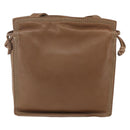 LOEWE Anagram Shoulder Bag Leather Brown Gold Auth ep12651-2