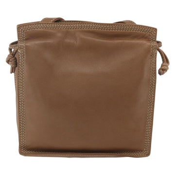 LOEWE Anagram Shoulder Bag Leather Brown Gold Auth ep12651 - 0