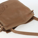 LOEWE Anagram Shoulder Bag Leather Brown Gold Auth ep12651-6