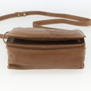 LOEWE Anagram Shoulder Bag Leather Brown Gold Auth ep12651-5
