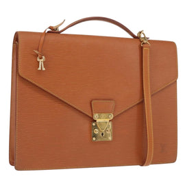 LOUIS VUITTON Epi Porte Documents Bandouliere Brown M54468 Auth ep12652