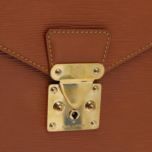 LOUIS VUITTON Epi Porte Documents Bandouliere Brown M54468 Auth ep12652