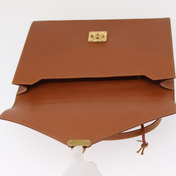 LOUIS VUITTON Epi Porte Documents Bandouliere Brown M54468 Auth ep12652