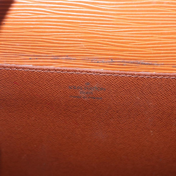 LOUIS VUITTON Epi Porte Documents Bandouliere Brown M54468 Auth ep12652