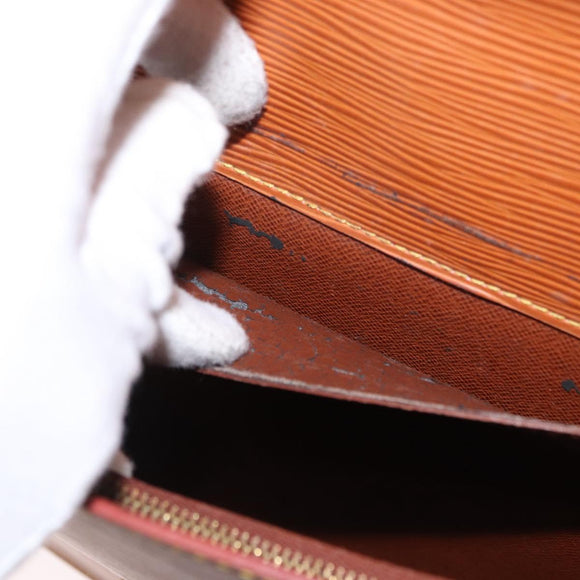 LOUIS VUITTON Epi Porte Documents Bandouliere Brown M54468 Auth ep12652