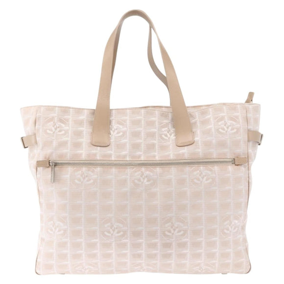CHANEL New Travel Line Tote Bag Nylon Pink gold CC Auth ep12654