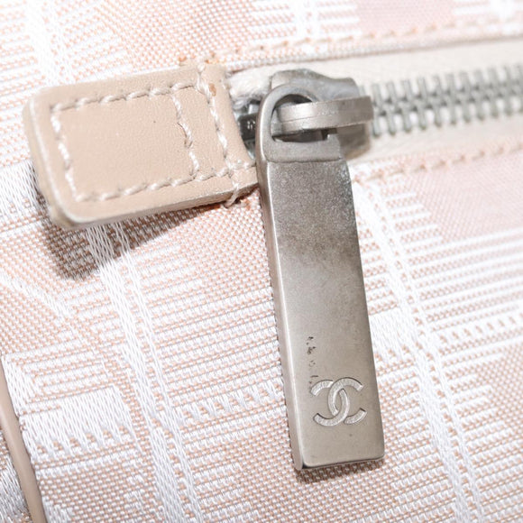 CHANEL New Travel Line Tote Bag Nylon Pink gold CC Auth ep12654