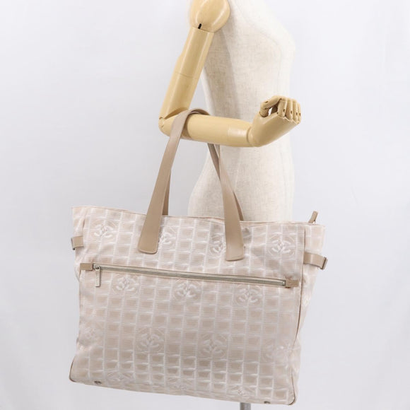 CHANEL New Travel Line Tote Bag Nylon Pink gold CC Auth ep12654