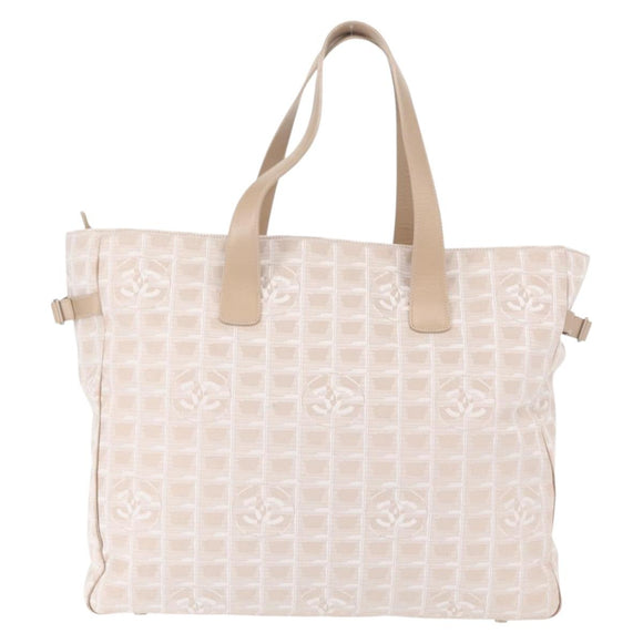 CHANEL New Travel Line Tote Bag Nylon Pink gold CC Auth ep12654