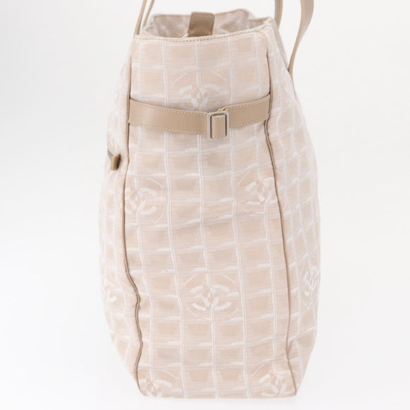 CHANEL New Travel Line Tote Bag Nylon Pink gold CC Auth ep12654