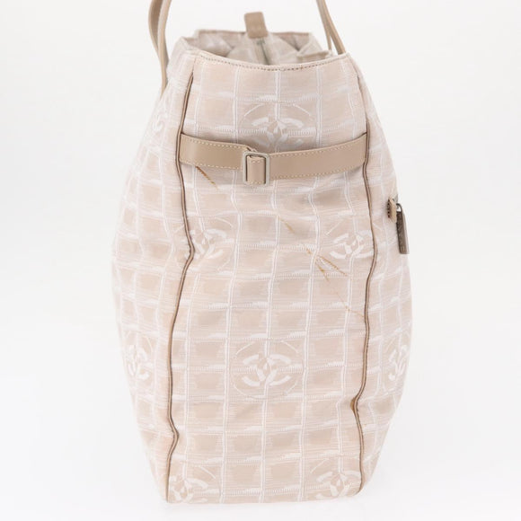 CHANEL New Travel Line Tote Bag Nylon Pink gold CC Auth ep12654