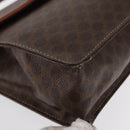 CELINE Macadam Canvas Hand Bag PVC Leather Brown Gold Auth ep12658-10