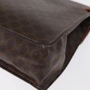 CELINE Macadam Canvas Hand Bag PVC Leather Brown Gold Auth ep12658-13