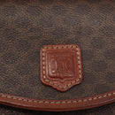 CELINE Macadam Canvas Hand Bag PVC Leather Brown Gold Auth ep12658-14