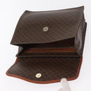 CELINE Macadam Canvas Hand Bag PVC Leather Brown Gold Auth ep12658-15