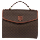 CELINE Macadam Canvas Hand Bag PVC Leather Brown Gold Auth ep12658-2