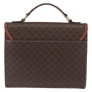 CELINE Macadam Canvas Hand Bag PVC Leather Brown Gold Auth ep12658-3