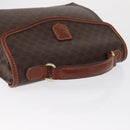 CELINE Macadam Canvas Hand Bag PVC Leather Brown Gold Auth ep12658-6