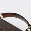 CELINE Macadam Canvas Hand Bag PVC Leather Brown Gold Auth ep12658-8