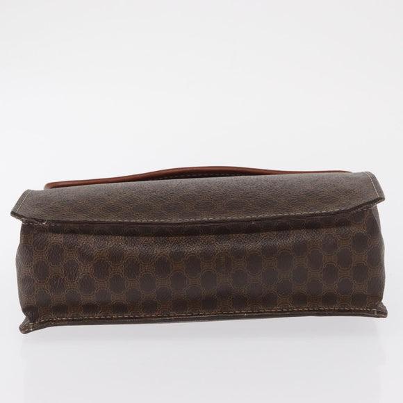 CELINE Macadam Canvas Hand Bag PVC Leather Brown Gold Auth ep12658