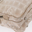 CHANEL New Travel Line Hand Bag Canvas Leather 2way Pink Gold CC Auth ep12659-16