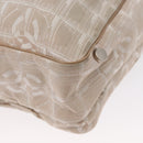 CHANEL New Travel Line Hand Bag Canvas Leather 2way Pink Gold CC Auth ep12659-18