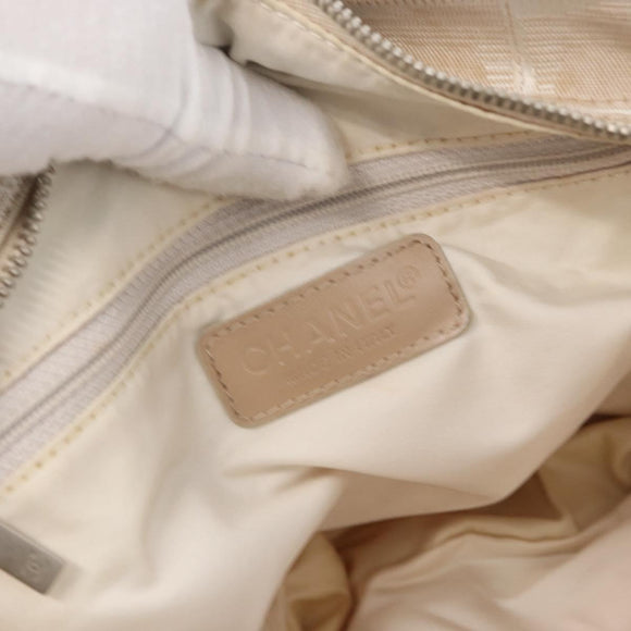 CHANEL New Travel Line Hand Bag Canvas Leather 2way Pink Gold CC Auth ep12659
