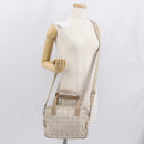 CHANEL New Travel Line Hand Bag Canvas Leather 2way Pink Gold CC Auth ep12659-27
