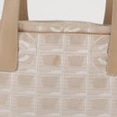 CHANEL New Travel Line Hand Bag Canvas Leather 2way Pink Gold CC Auth ep12659-3