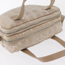 CHANEL New Travel Line Hand Bag Canvas Leather 2way Pink Gold CC Auth ep12659-7