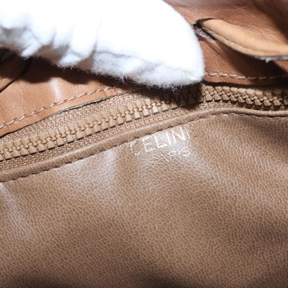 CELINE C Macadam Canvas Shoulder Bag PVC Beige Gold Auth ep12661