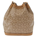 CELINE C Macadam Canvas Shoulder Bag PVC Beige Gold Auth ep12661-3