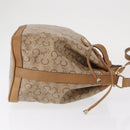 CELINE C Macadam Canvas Shoulder Bag PVC Beige Gold Auth ep12661-4